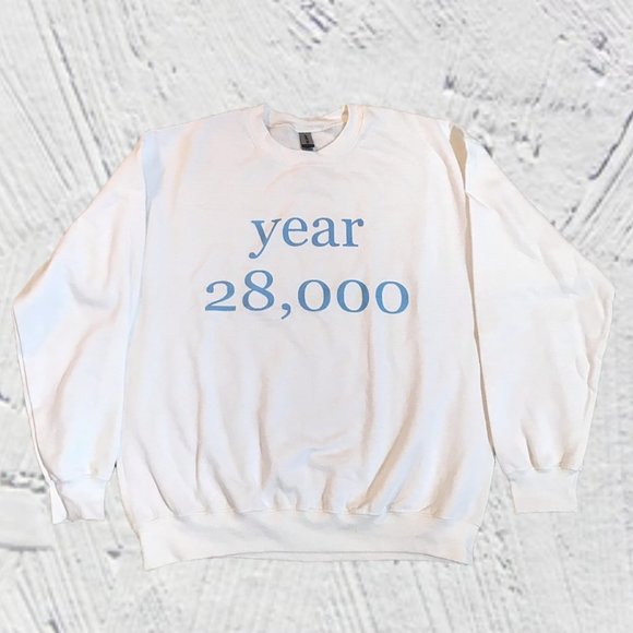 Y28K University Crewneck Sweater (White/Blue) - Picture 2 of 3